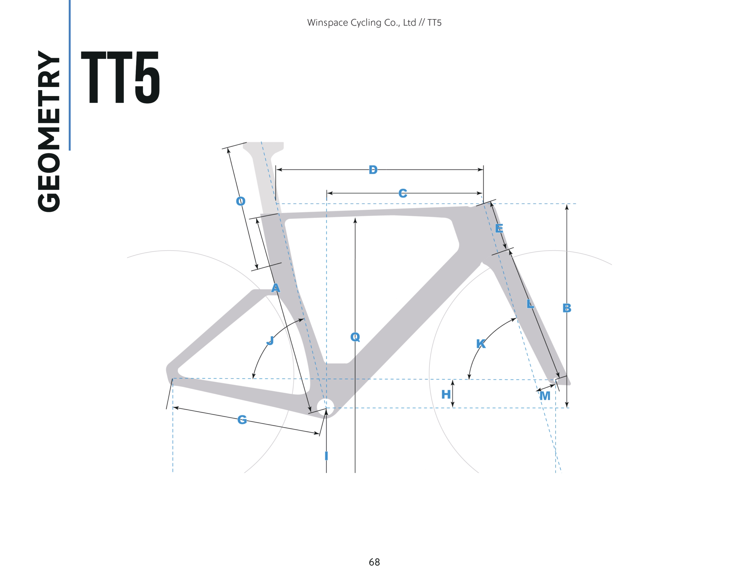 Winspace TT5 — Cadre carbone Géométrie Winspace TT5