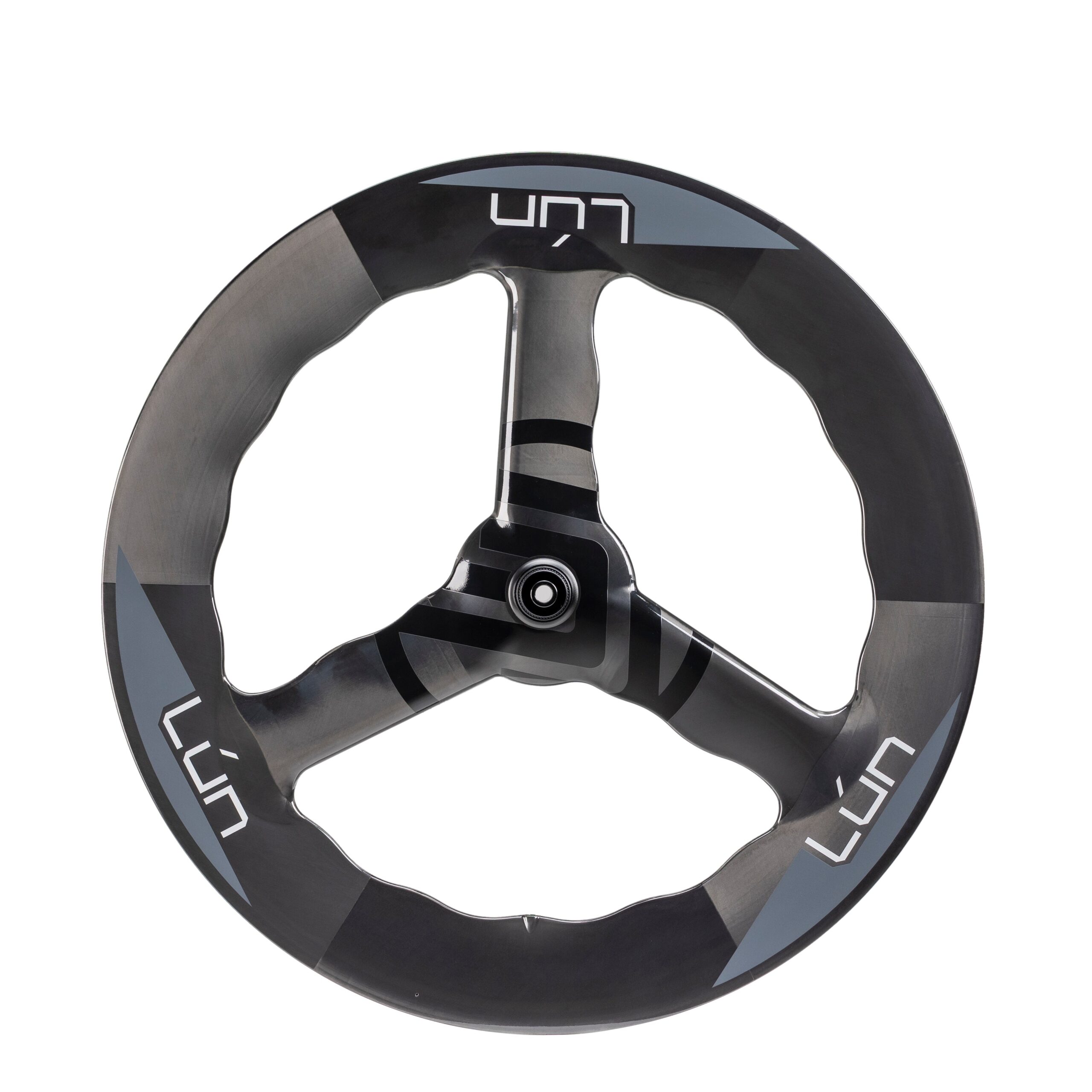 lun kronos tri spoke wheel 1.jpg Roue avant 3 bâtons carbone Lún Kronos Tri-Spoke