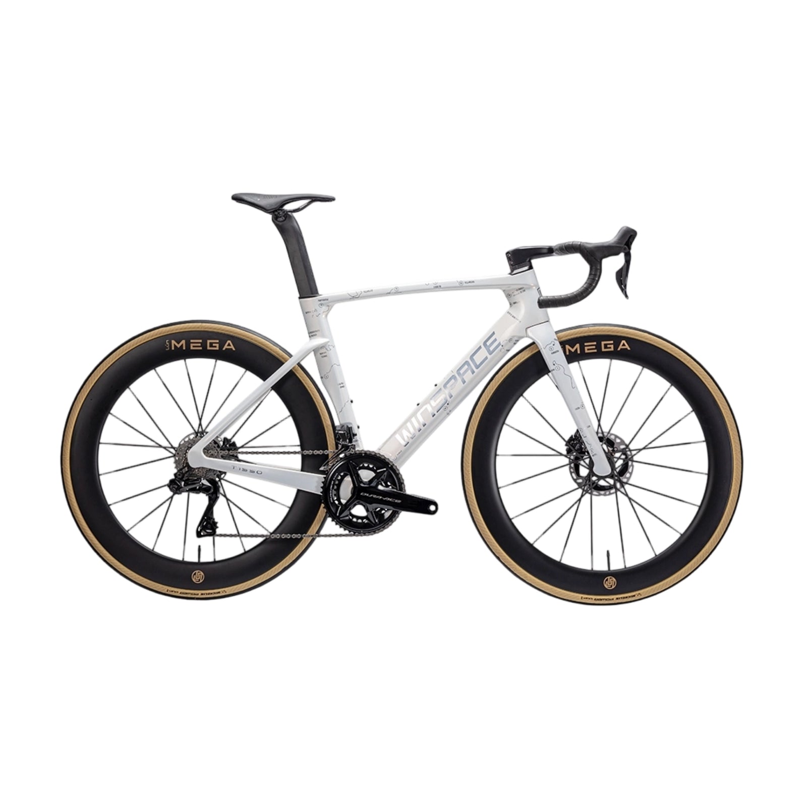 winspace t1550 sliverwhite Winspace T1550 Gen2 105 Di2 Silver&White