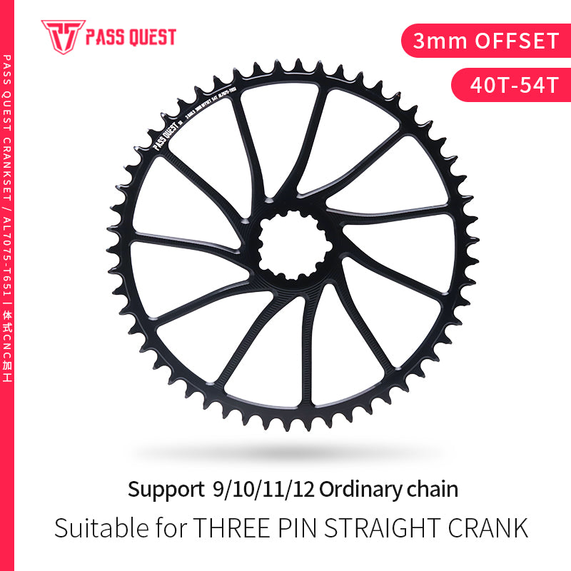 Plateau Pass Quest SRAM 3 vis ajouré déport 3 mm — gravel/route 40-54T Plateau Pass Quest SRAM 3 vis ajouré déport 3 mm — gravel/route 40-54T